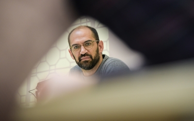 Maties Serracant, en una roda de premsa a l'Ajuntament quan era alcalde | Roger Benet